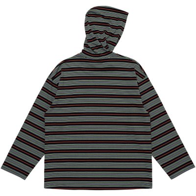 画像2: LQQK STUDIO (MULTI BORDER HOODED L/S TEE SEXHIPPIES COLLABORATION) BLACK