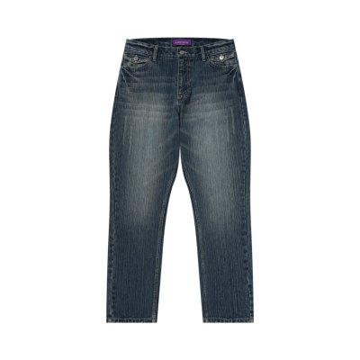 画像1: BLACK EYE PATCH (LEOPARD FLAP SLIM FIT JEANS) INDIGO