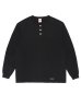 画像1: WACKO MARIA (HEALTHKNIT HENRY NECK LONG DLEEVE T-SHIRT) BLACK (1)