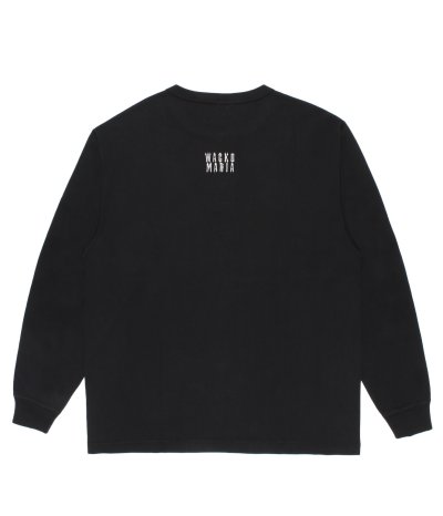画像2: WACKO MARIA (HEALTHKNIT HENRY NECK LONG DLEEVE T-SHIRT) BLACK