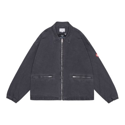 画像1: C.E (WASHED COTTON CANVAS ZIP JACKET) BLACK