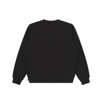 画像2: BLACK EYE PATCH (HWC LEATHER PATCH CREW SWEAT) BLACK