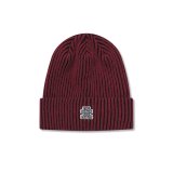 BLACK EYE PATCH (SMALL OG LABEL STRIPE BEANIE) RED