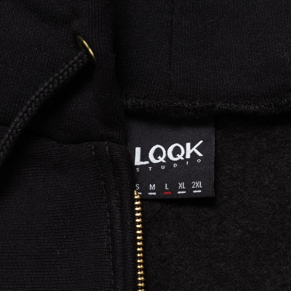 画像5: LQQK STUDIO (SIGNATURE FLEECE ZIP HOODIE) BLACK -30% OFF- (5)