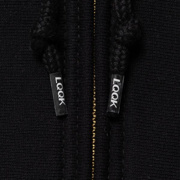 画像4: LQQK STUDIO (SIGNATURE FLEECE ZIP HOODIE) BLACK -30% OFF- (4)