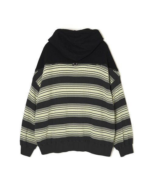 画像2: FACETASM (WAFFLE KNIT ZIP HOODIE) BLACK -30% OFF- (2)