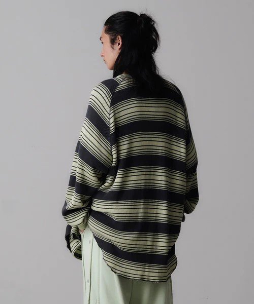 画像2: FACETASM (LAYERD WAFFLE KNIT CARDIGAN) CHA-MINT -30% OFF- (2)