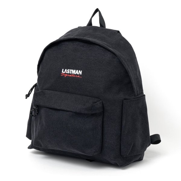 画像1: LASTMAN (LOGO EMBROIDERED BAGPACK) BLACK -30% OFF- (1)