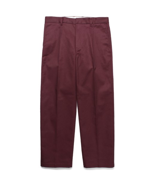 画像2: WACKO MARIA (DICKIES PLEATED TROUSERS) BURGUNDY (2)