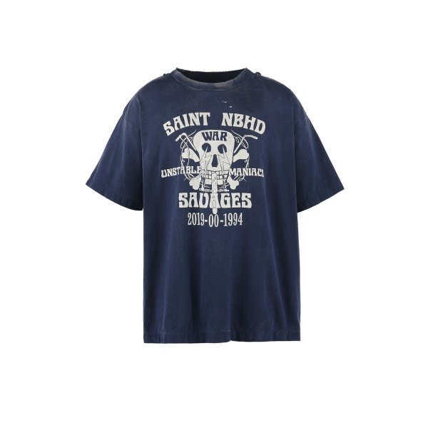 画像1: SAINT Mxxxxxx X NEIGHBORHOOD (STHD.SS TEE SAINT NBHD) NAVY (1)