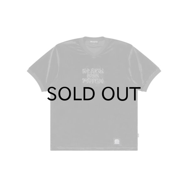 画像1: BLACK EYE PATCH (KANJI LOGO V NECK VELOUR PULLOVER TEE) BLACK (1)