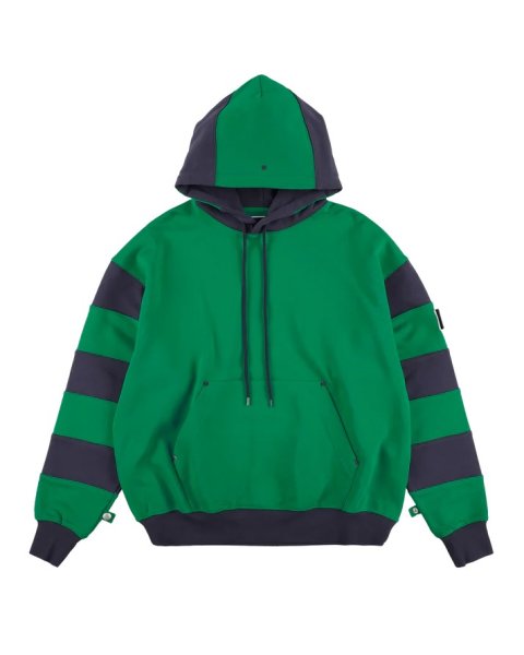 画像1: PHINGERIN (BORDER PATCH HOODIE) GREEN (1)