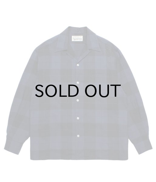 画像1: WACKO MARIA (OMBRE CHECK OPEN COLLAR SHIRT L/S) NAVY (1)