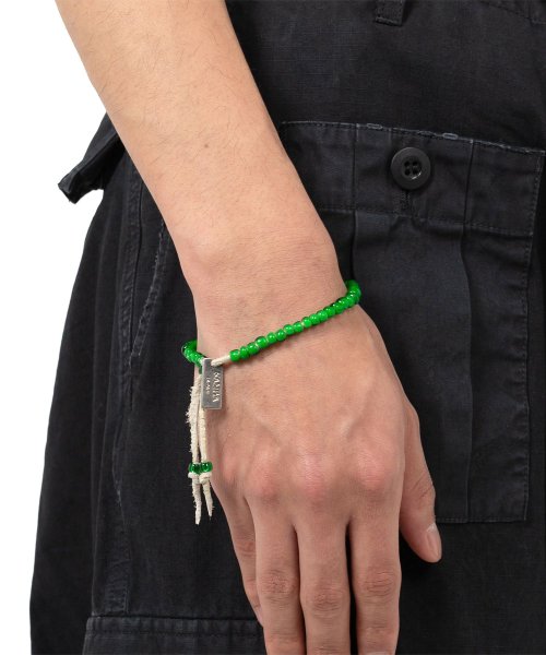 画像1: KAMIYA (Glass Bead Bracelet) GREEN (1)