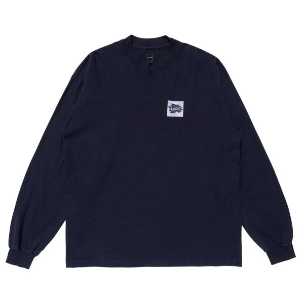 画像1: LQQK STUDIO (LONGSLEEVE BRICK LOGO) NAVY (1)