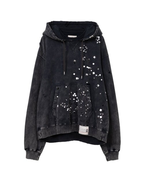 画像1: Maison MIHARA YASUHIRO (Embellished Bleached Hoodie) BLACK (1)