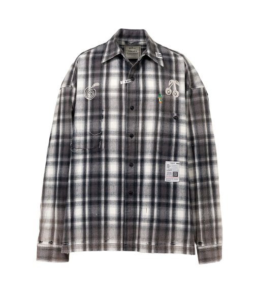 画像1: Maison MIHARA YASUHIRO (Vintage Like Check Shirt) BLACK (1)