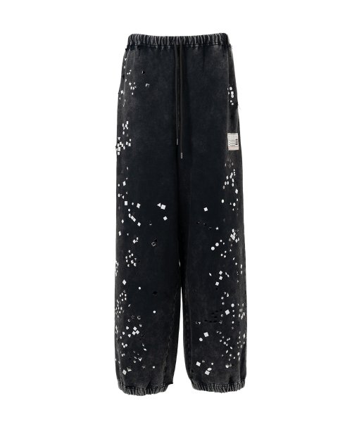 画像1: Maison MIHARA YASUHIRO (Embellished Bleached Sweat Pants) BLACK (1)
