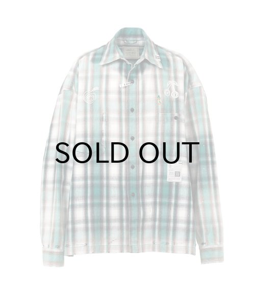 画像1: Maison MIHARA YASUHIRO (Vintage Like Check Shirt) GREEN (1)