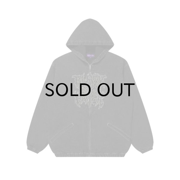 画像1: BLACK EYE PATCH (METAL LOGO HOODED DENIM JACKET) BLACK (1)