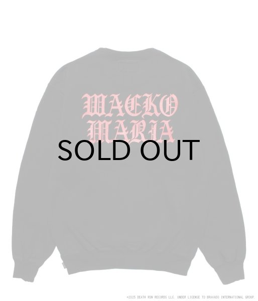 画像2: WACKO MARIA (DEATH ROW RECORDS WASHED MIDDLE WEIGHT CREW NECK SWEAT SHIRT) BLACK (2)
