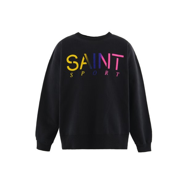 画像1: SAINT Mxxxxxx (CREW NECK SWEAT_SAINT SPORT) BLACK (1)