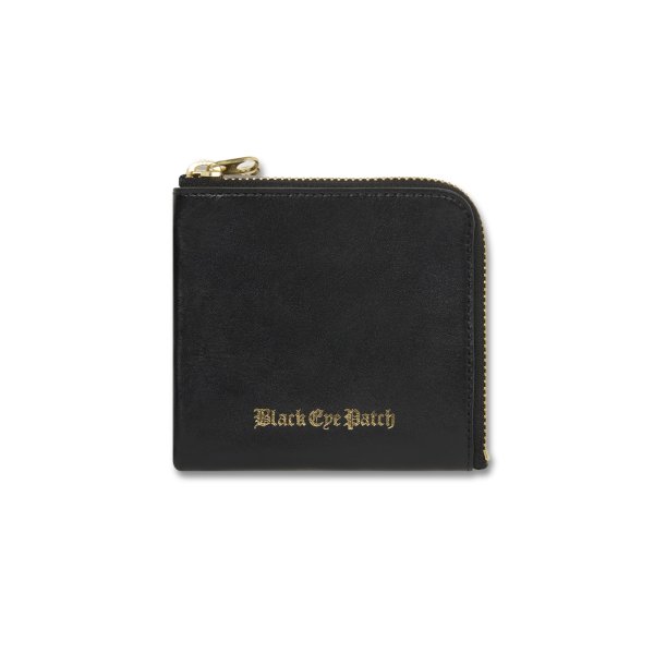 画像1: BLACK EYE PATCH (OE LOGO LEATHER ZIP WALLET) BLACK (1)