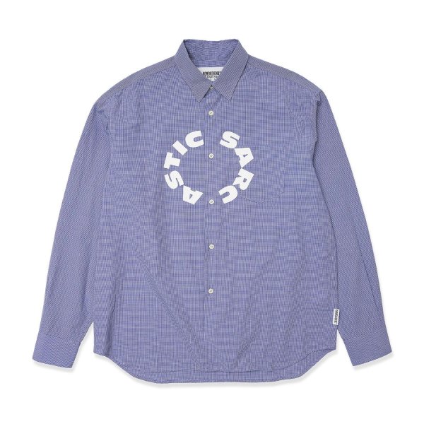 画像1: HOMBRE NINO (MICRO GINGHAM CIRCLE SHIRT) BLUE (1)