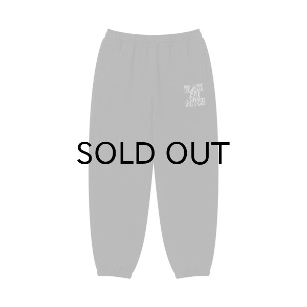 画像1: BLACK EYE PATCH (STENCIL LOGO EMBROIDERED SWEAT PANTS) BLACK (1)