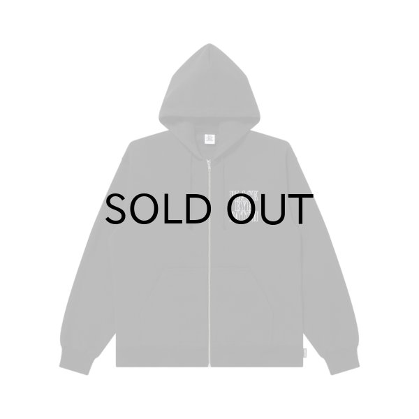 画像1: BLACK EYE PATCH (STENCIL LOGO EMBROIDERED ZIP HOODIE) BLACK (1)