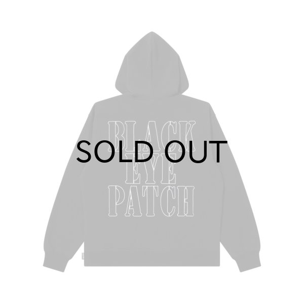 画像2: BLACK EYE PATCH (STENCIL LOGO EMBROIDERED ZIP HOODIE) BLACK (2)