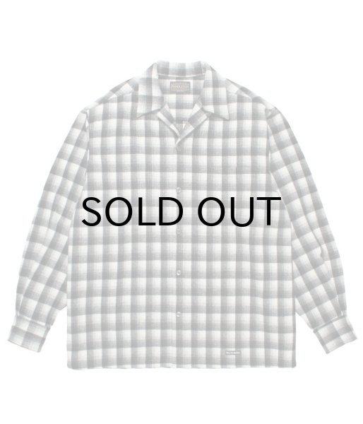 画像1: WACKO MARIA (PENDLETON / WOOL OMBRE CHECK OPEN COLLAR SHIRT L/S TYPE-1) WHT-BLK (1)