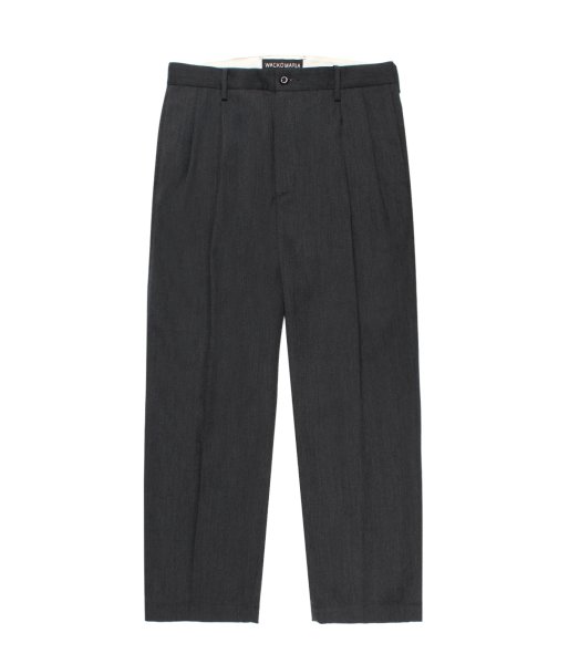 画像2: WACKO MARIA (DOUBLE PLEATED CHINO TROUSERS TYPE-2) CHARCOAL (2)