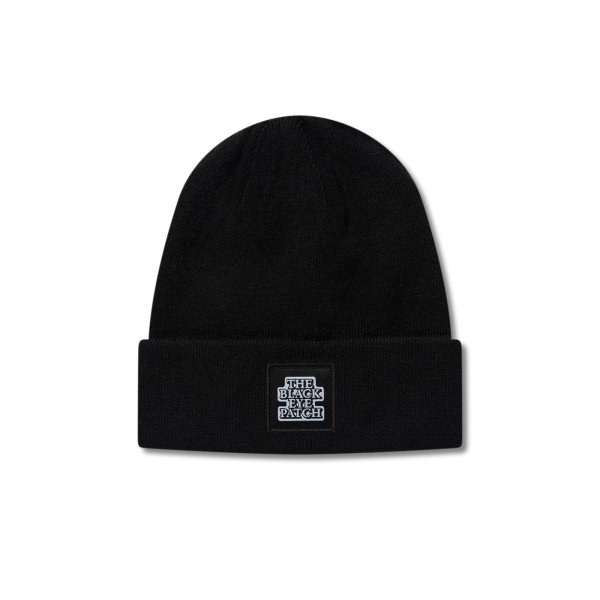 画像1: BLACK EYE PATCH (OG LABEL PATCHED BEANIE) BLACK (1)