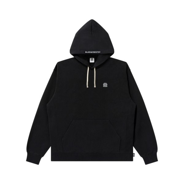 画像1: BLACK EYE PATCH (SMALL OG LABEL HEAVYWEIGHT HOODIE) BLACK (1)