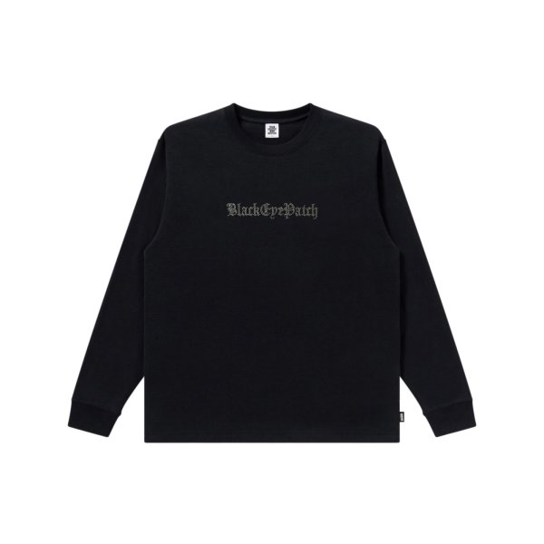 画像1: BLACK EYE PATCH (RHINESTONED OE LOGO L/S TEE) BLACK (1)