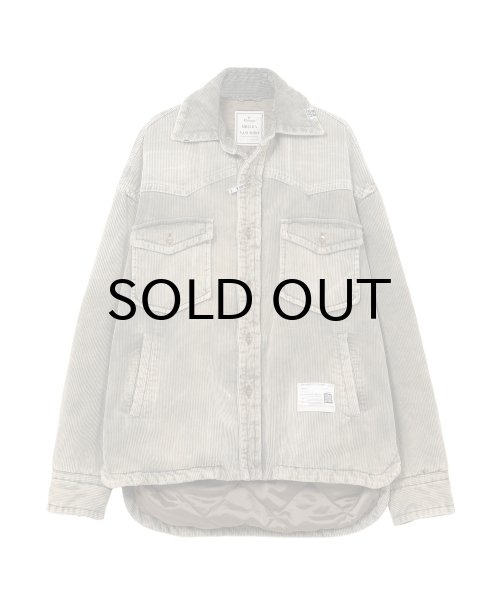 画像1: Maison MIHARA YASUHIRO (Distressed Corduroy Puffer Shirt) KHAKI (1)