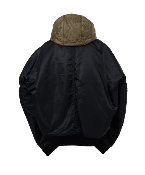 画像2: Maison MIHARA YASUHIRO (Extended Placket Hood Flight Jacket) BLACK (2)