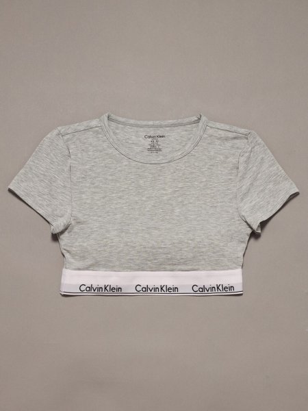 画像1: Calvin Klein (Icon Cotton Modal Tシャツブラレット) GRAY (1)