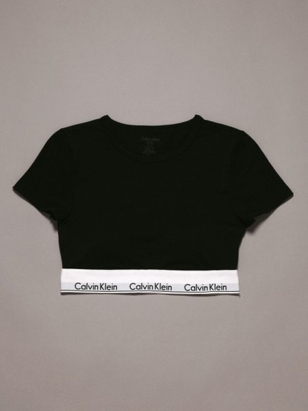 画像1: Calvin Klein (Icon Cotton Modal Tシャツブラレット) BLACK (1)