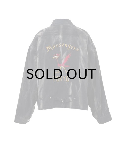 画像2: KAMIYA (Sun Faded Like Corduroy Work Jacket) BLACK (2)