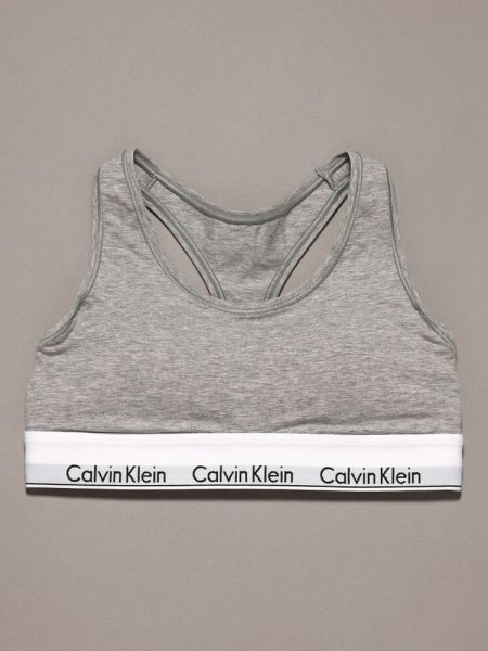 画像1: Calvin Klein (Icon Cotton Modal ライトリーラインド ブラレット) GRAY (1)