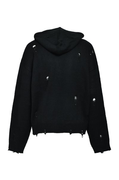 画像2: BREATH (SOUTHSIDE CROSS DAMAGE MOHAIR HOODIE) BLACK (2)