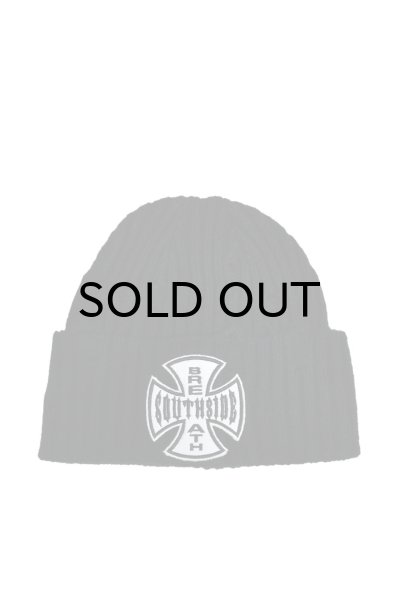 画像1: BREATH (SOUTHSIDE CROSS DAMAGE RIB BEANIE) BLACK (1)