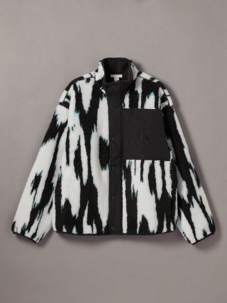 画像1: Calvin Klein (ジャカードシェルパジャケット) BLACK (1)