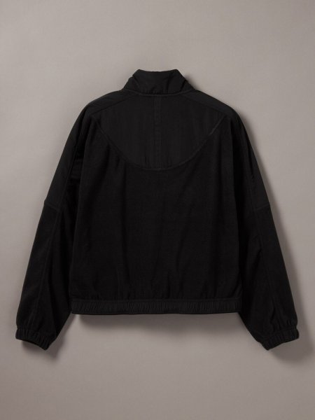 画像2: Calvin Klein (ミックスフリースジップアッププルオーバー) BLACK (2)