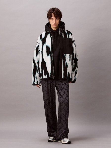 画像3: Calvin Klein (ジャカードシェルパジャケット) BLACK (3)