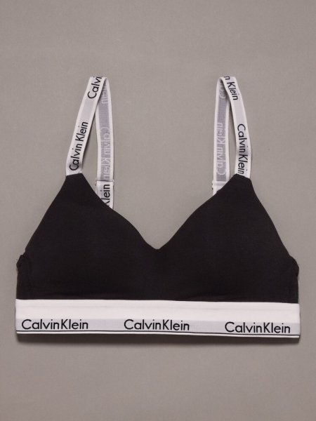 画像1: Calvin Klein (Icon Cotton ライトリーラインド ブラレット) BLACK (1)