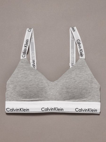 画像1: Calvin Klein (Icon Cotton ライトリーラインド ブラレット) GRAY (1)