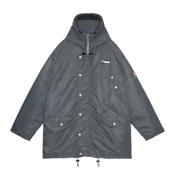 画像1: C.E (SYNTH FUR HOOD ZIP COAT) GREY (1)